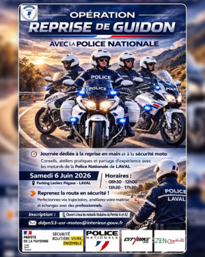 Opération Reprise de guidon avec la Police Nationale de Laval